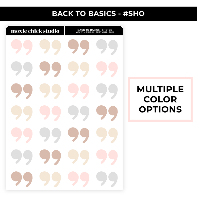 BACK TO BASICS #SHO LARGE SHEET - NEW RELEASE