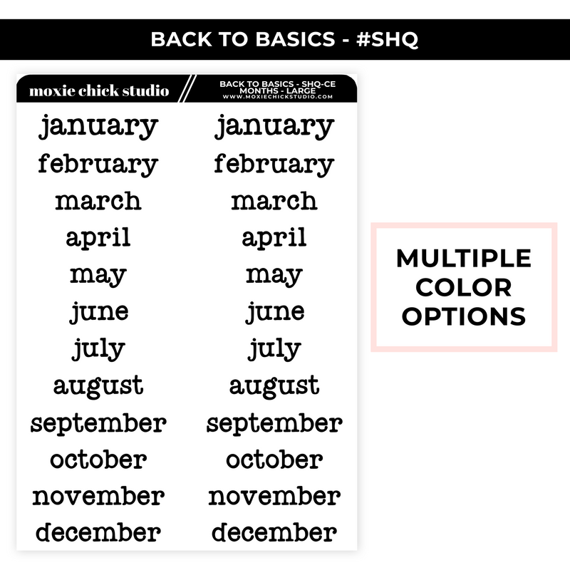 BACK TO BASICS #SHQ LARGE SHEET - NEW RELEASE