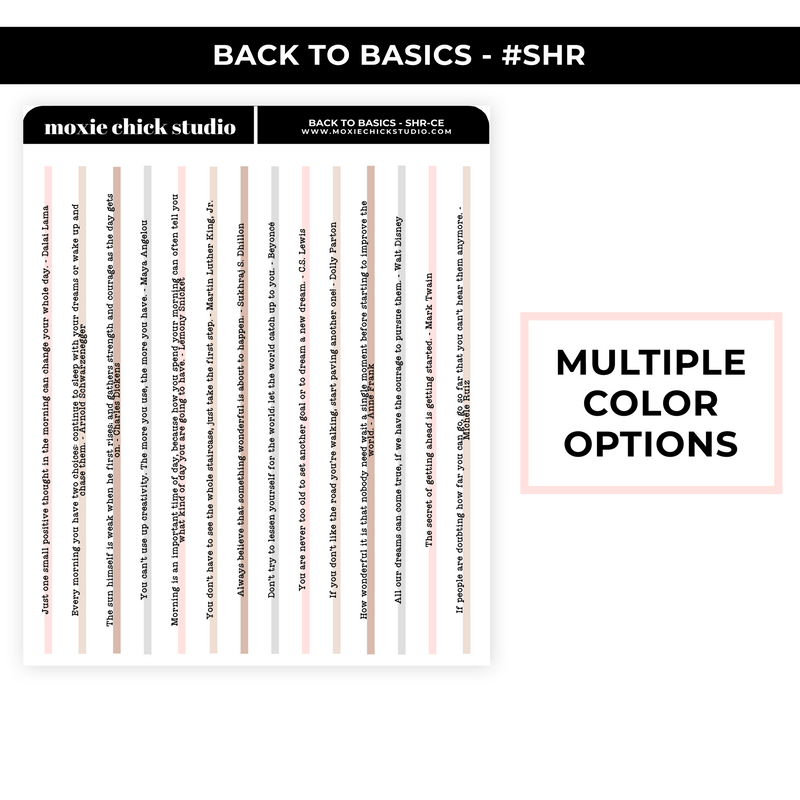 BACK TO BASICS #SHR LARGE SHEET - NEW RELEASE