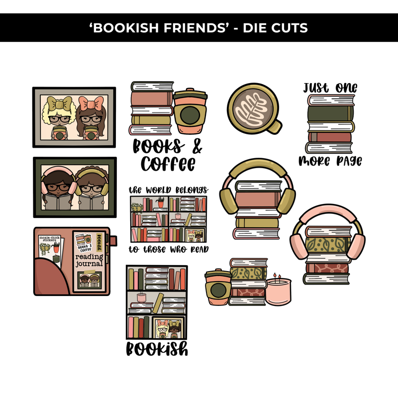 BOOKISH FRIENDS STICKER DIE CUT PACK - NEW RELEASE