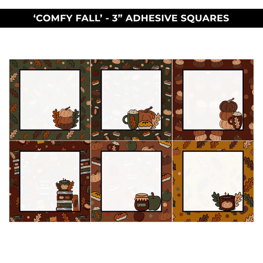 COMFY FALL 3" ADHESIVE SQUARES - NEW RELEASE