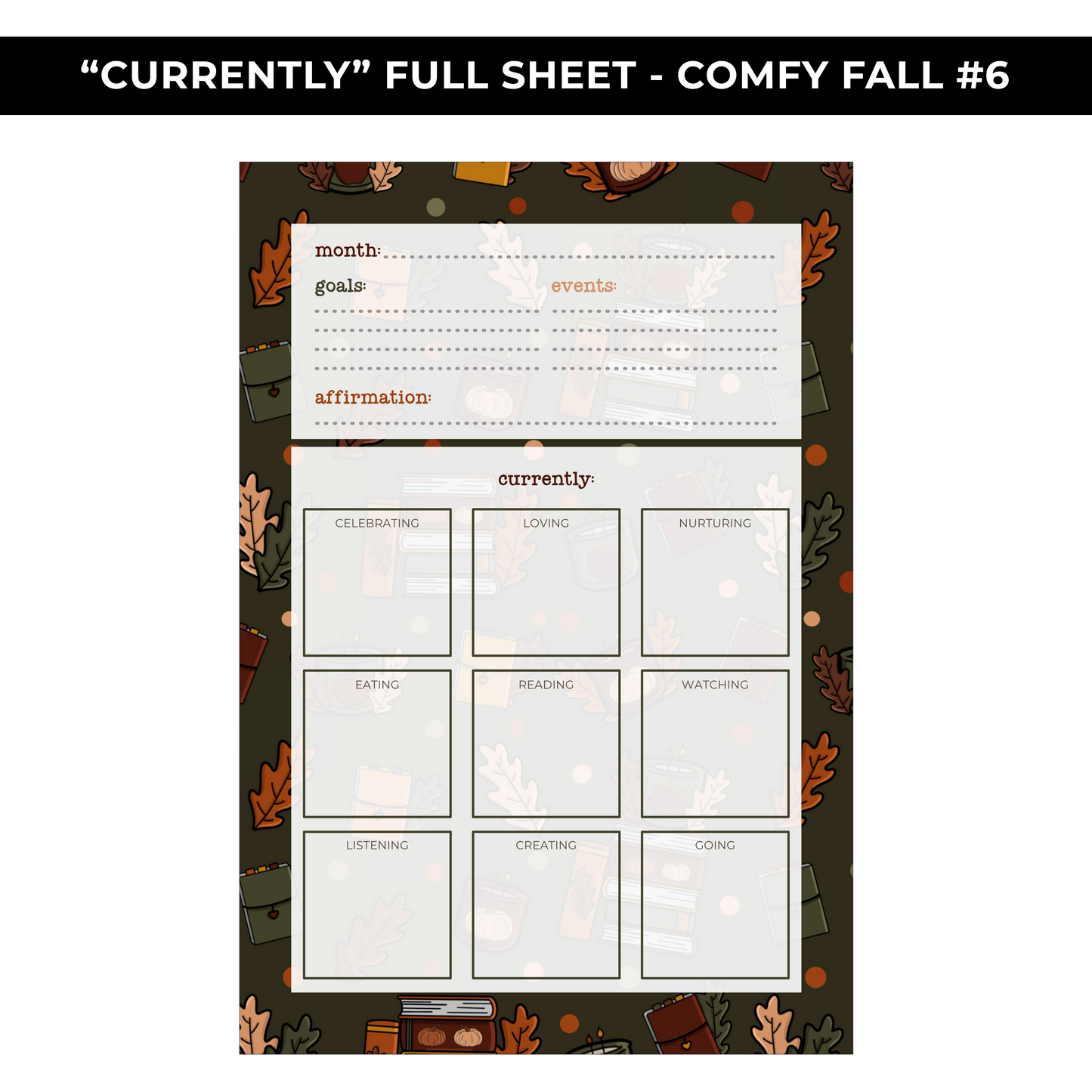 "CURRENTLY" LARGE SHEET #6 - COMFY FALL - NEW RELEASE