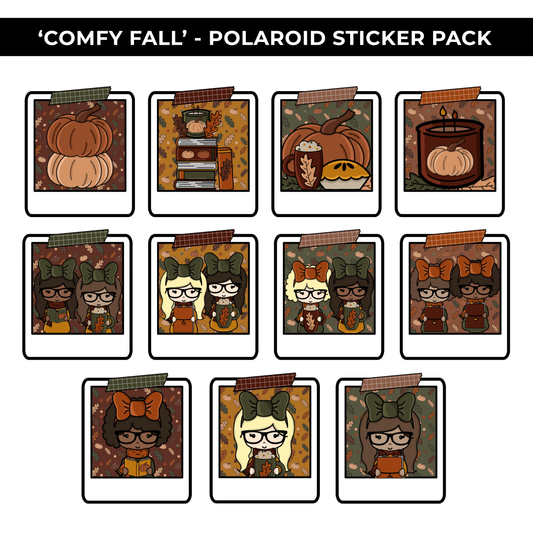 COMFY FALL POLAROID STICKER PACK - NEW RELEASE