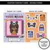 TRADING CARD STYLE CONTACT CARDS - THEME: HALLOWEEN DOODLES - DOUBLE SIDED - NEW RELEASE