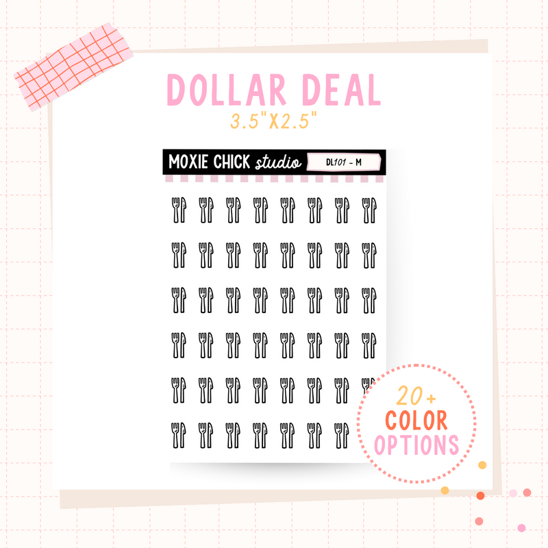 Food / Meals Dollar Deal Sticker Sheets – Perfect for On-the-Go Planners & Journals