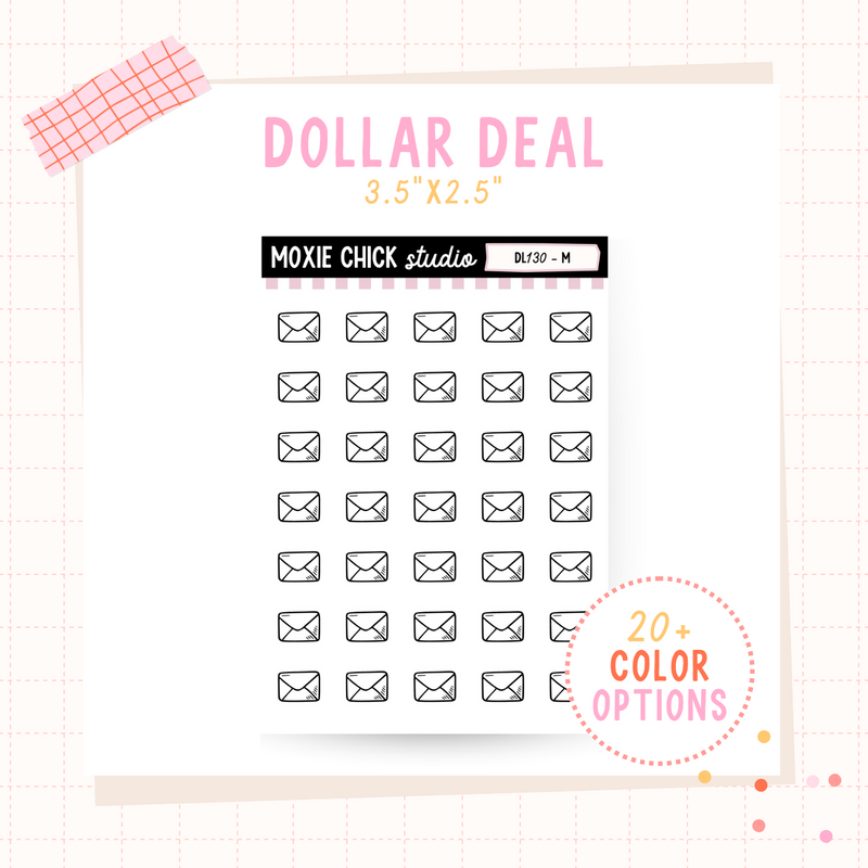 Mail Envelope - Dollar Deal Sticker Sheets – Perfect for On-the-Go Planners & Journals)