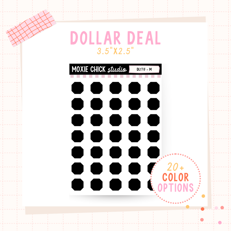 Mini Shape - Dollar Deal Sticker Sheets – Perfect for On-the-Go Planners & Journals)