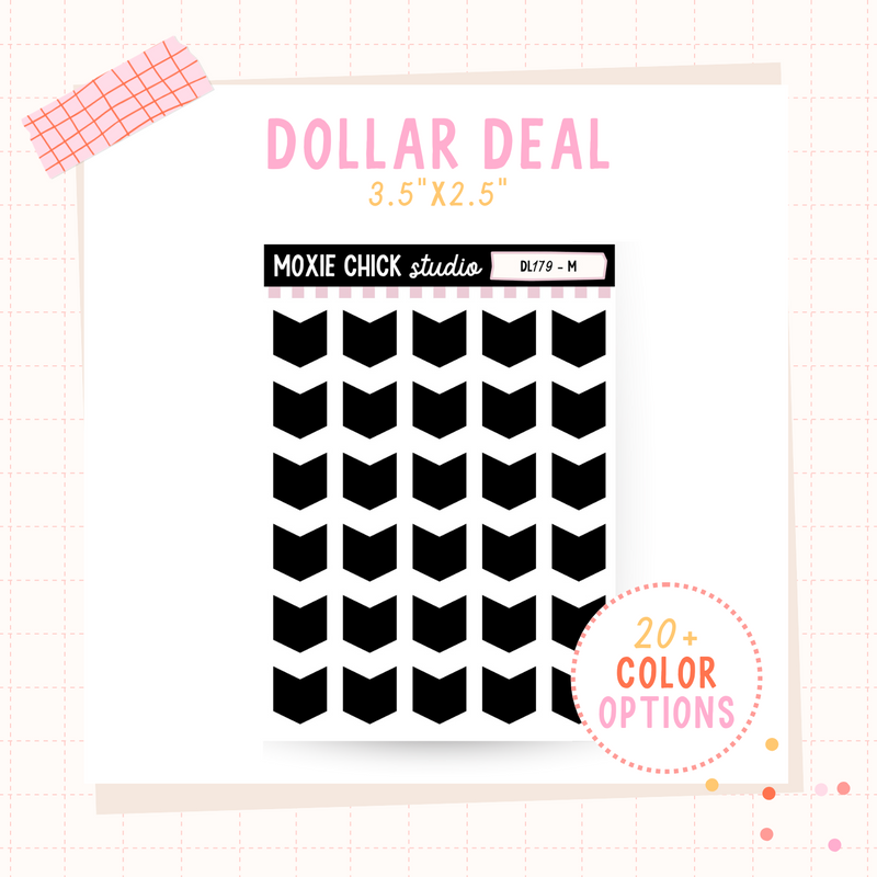 Chevron Shape - Dollar Deal Sticker Sheets – Perfect for On-the-Go Planners & Journals)