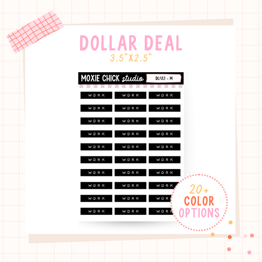 Work Label Script - Dollar Deal Sticker Sheets – Perfect for On-the-Go Planners & Journals)