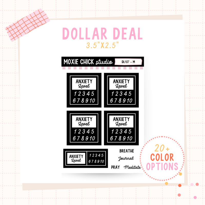 Anxiety Tracker #1 - Dollar Deal Sticker Sheets – Perfect for On-the-Go Planners & Journals)