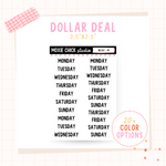 Weekdays Script - Dollar Deal Sticker Sheets – Perfect for On-the-Go Planners & Journals)