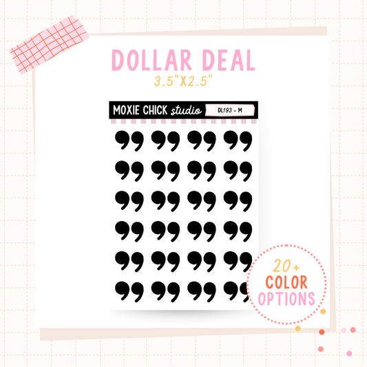 Quotation marks - Dollar Deal Sticker Sheets – Perfect for On-the-Go Planners & Journals)