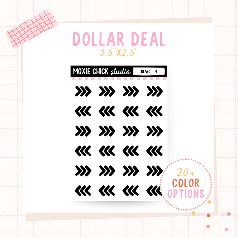 Chevron Shapes - Dollar Deal Sticker Sheets – Perfect for On-the-Go Planners & Journals)