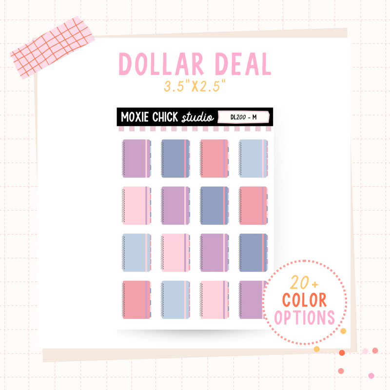 Notebooks - Dollar Deal Sticker Sheets – Perfect for On-the-Go Planners & Journals)