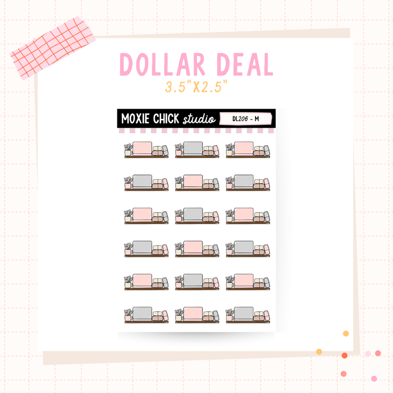 Computer Desk Small Deco - Dollar Deal Sticker Sheets – Perfect for On-the-Go Planners & Journals)