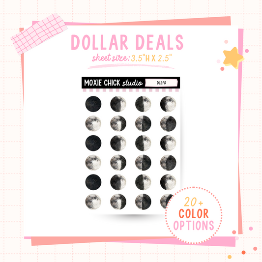 Moon Phase #2 - Dollar Deal Sticker Sheets – Perfect for On-the-Go Planners & Journals)