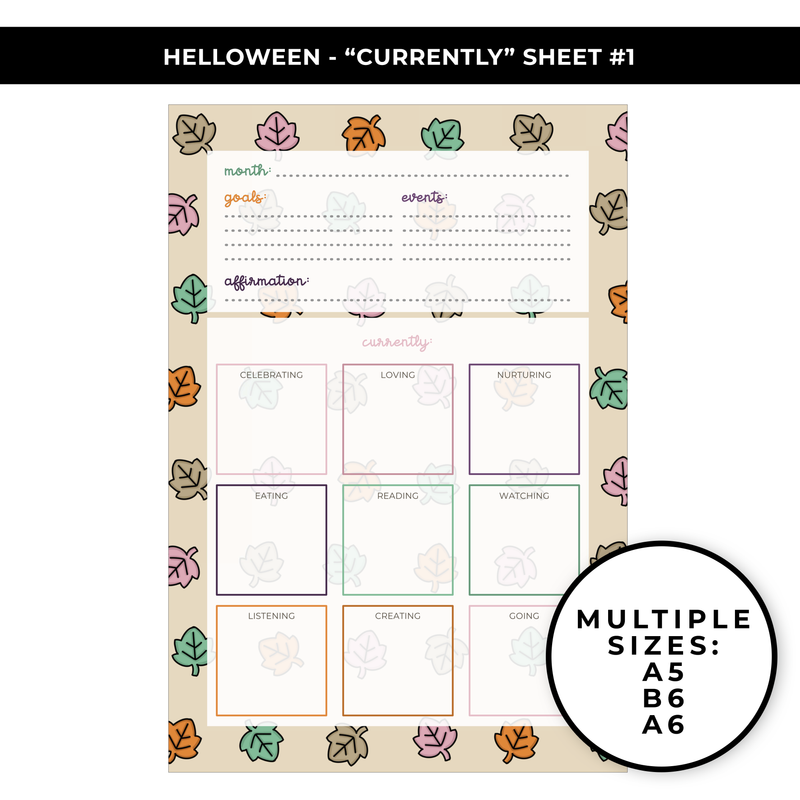 "CURRENTLY" LARGE SHEET #1 - HELLOWEEN - NEW RELEASE