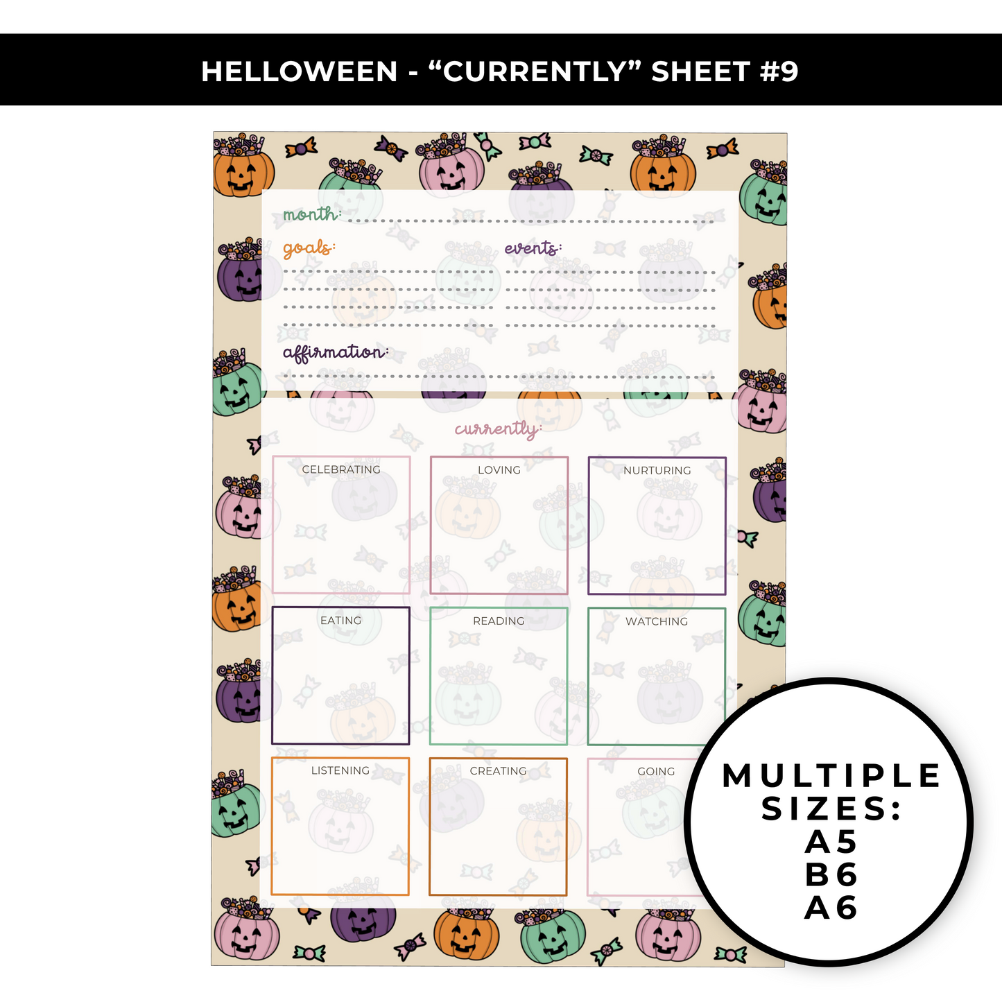 "CURRENTLY" LARGE SHEET #9 - HELLOWEEN - NEW RELEASE