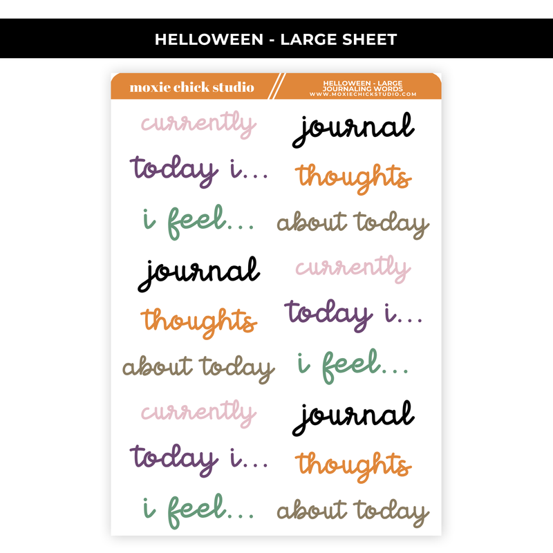 HELLOWEEN LARGE JOURNALING WORDS - NEW RELEASE