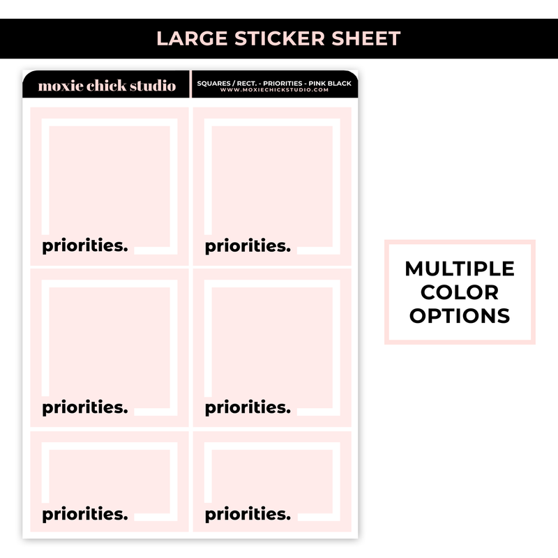 LARGE JOURNALING BOXES - PRIORITIES / LARGE SHEET / NEW RELEASE