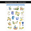 MEDITERRANEAN FLORA LARGE STICKER SHEETS - NEW RELEASE