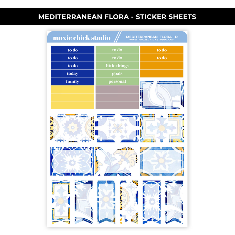 MEDITERRANEAN FLORA LARGE STICKER SHEETS - NEW RELEASE