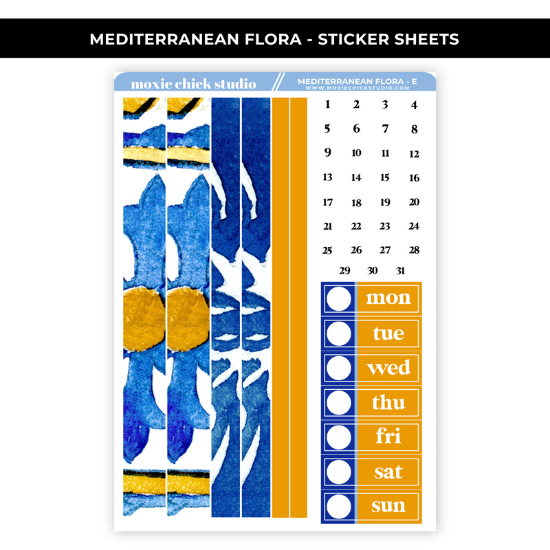 MEDITERRANEAN FLORA LARGE STICKER SHEETS - NEW RELEASE