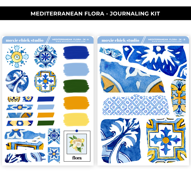 MEDITERRANEAN FLORA - 2  PAGE JOURNALING KIT - NEW RELEASE