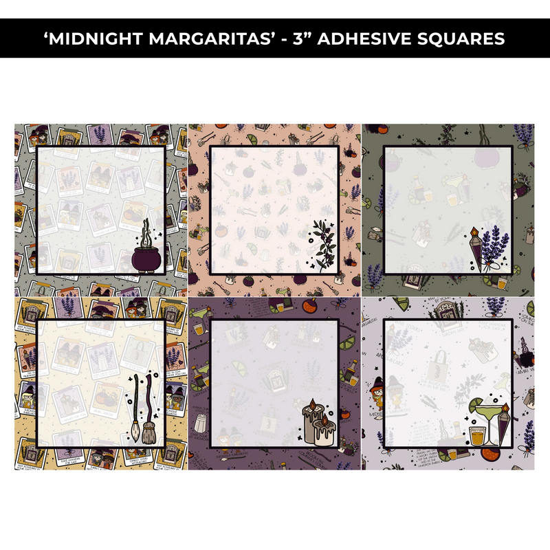 MIDNIGHT MARGARITAS 3" ADHESIVE SQUARES - NEW RELEASE