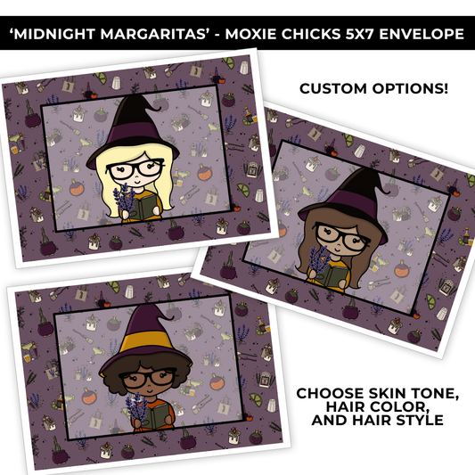 5X7 ENVELOPE 'MIDNIGHT MARGARITAS' MOXIE CHICKS - NEW RELEASE