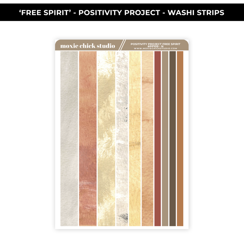 FREE SPIRIT POSITIVITY PROJECT - WASHI SHEET - NEW RELEASE