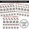 MOXIE CHICKS - SOFT NEUTRAL READ (HAND DRAWN) / QUARTER SHEET / NEW RELEASE