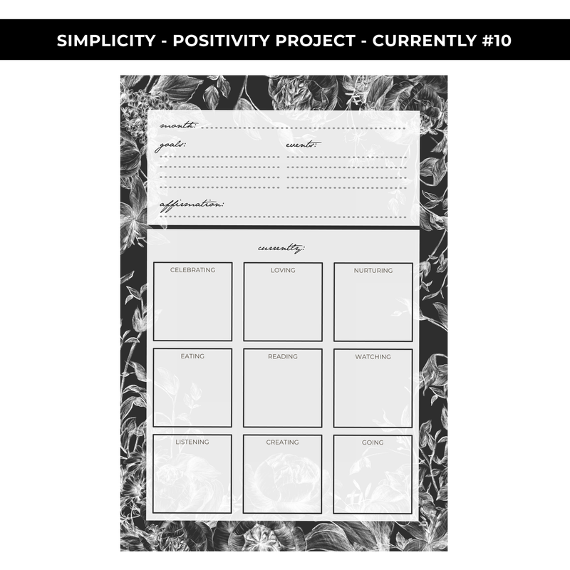 "CURRENTLY" LARGE SHEET #10 - SIMPLICITY - NEW RELEASE