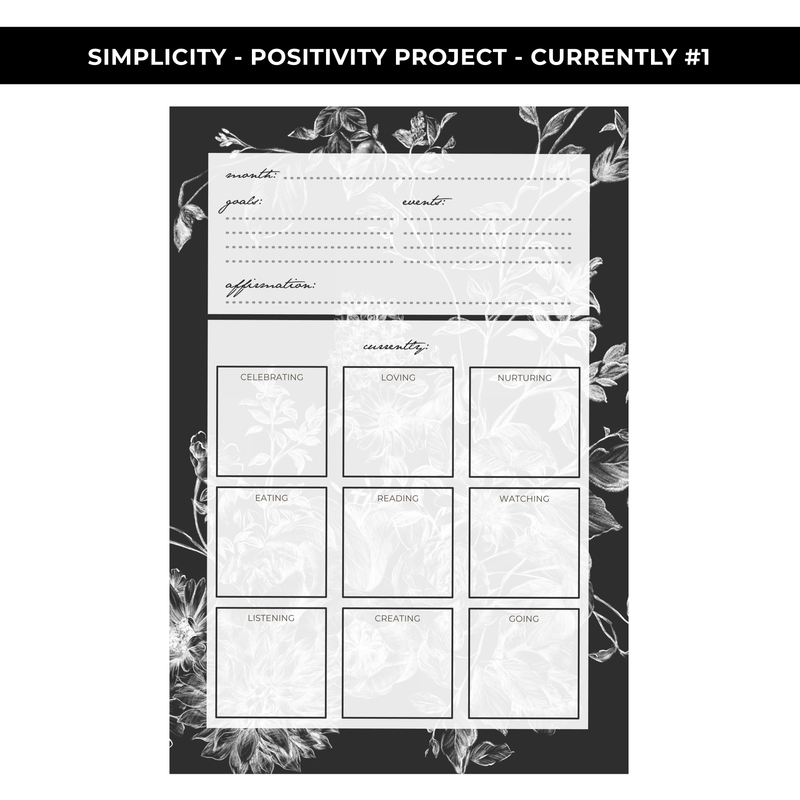 "CURRENTLY" LARGE SHEET #1 - SIMPLICITY - NEW RELEASE