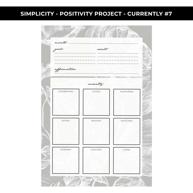 "CURRENTLY" LARGE SHEET #7 - SIMPLICITY - NEW RELEASE