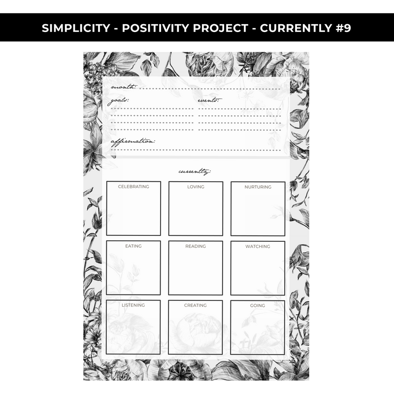 "CURRENTLY" LARGE SHEET #9 - SIMPLICITY - NEW RELEASE