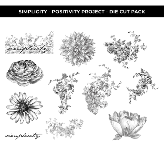 POSITIVITY PROJECT SIMPLICITY STICKER DIE CUT PACK - NEW RELEASE