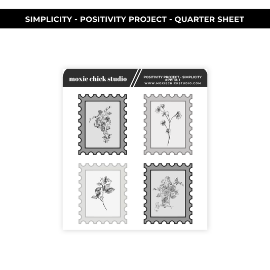 POSITIVITY PROJECT SIMPLICITY STAMPS SHEET - NEW RELEASE