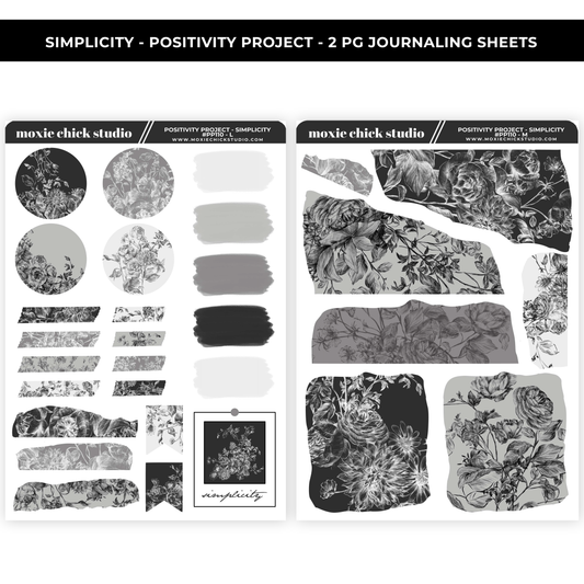 POSITIVITY PROJECT SIMPLICITY - 2  PAGE JOURNALING KIT - NEW RELEASE