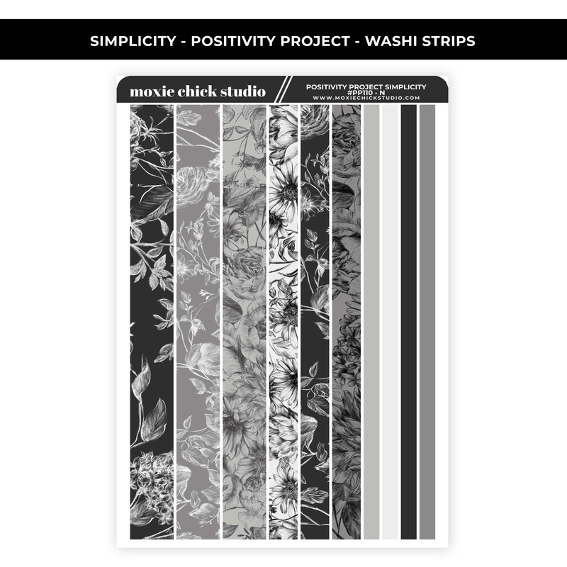 POSITIVITY PROJECT SIMPLICITY WASHI STRIPS - NEW RELEASE