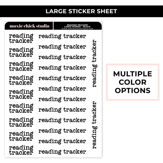 READING TRACKER LARGE WORDS - NEW RELEASE