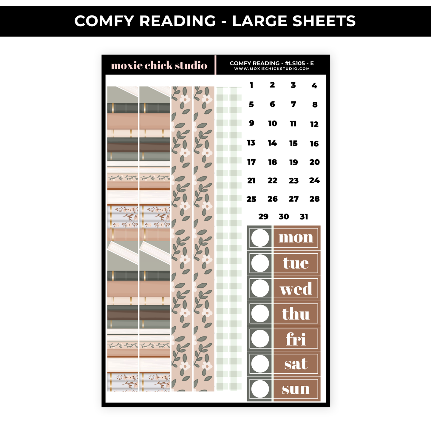 COMFY READING - 5 LARGE SHEETS - NEW RELEASE