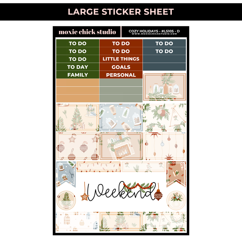 COZY HOLIDAYS / 5 LARGE SHEETS / NEW RELEASE