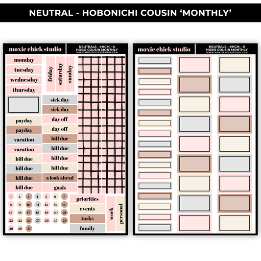 NEUTRAL 'HOBONICHI COUSIN - MONTHLY' - NEW RELEASE