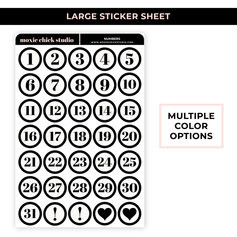 CIRCLE NUMBERS / LARGE SHEET / NEW RELEASE