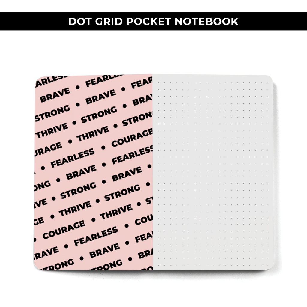 DOT GRID POCKET NOTEBOOK - I AM STRONG FEARLESS BRAVE / NEW RELEASE