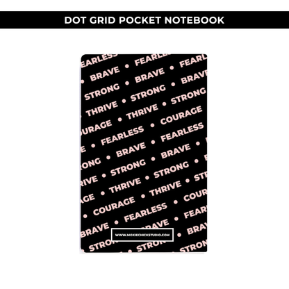 DOT GRID POCKET NOTEBOOK - WORDS BLACK BACKGROUND / NEW RELEASE