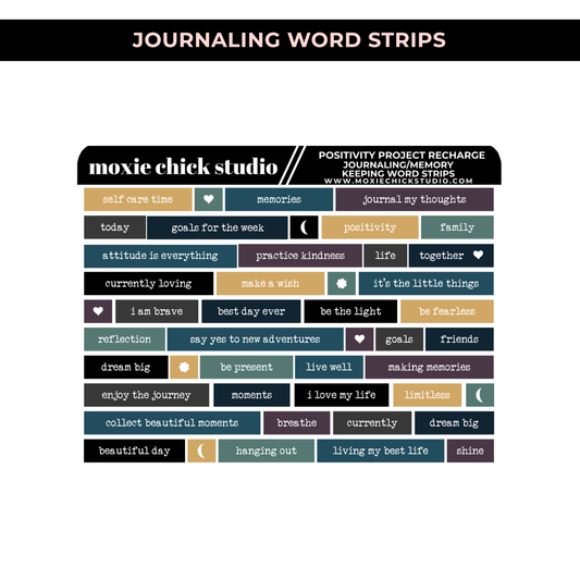 JOURNALING WORD STRIPS "RECHARGE" - NEW RELEASE