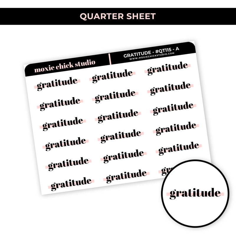 GRATITUDE HIGHLIGHT TEXT #QT115 - NEW RELEASE