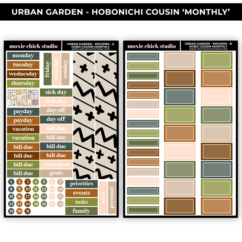 URBAN GARDEN 'HOBONICHI COUSIN - MONTHLY' - NEW RELEASE